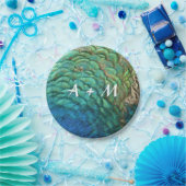 PfauenFedern in farbenprächtiger Abstrakter Natur Pappteller (Party)