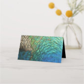 PfauenFedern in farbenprächtiger Abstrakter Natur Platzkarte (Rückseite)