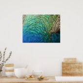 PfauenFedern in farbenprächtiger Abstrakter Natur Poster (Küche)