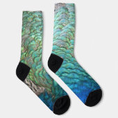 PfauenFedern in farbenprächtiger Abstrakter Natur Socken (Rechts)