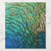 PfauenFedern in farbenprächtiger Abstrakter Natur Weinetikett (Einzelnes Label)