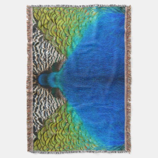 Pfauenfedern IV Farbenfrohe Abstrakte Natur Decke (Vorderseite Vertikal)