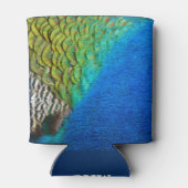 Pfauenfedern IV Farbenfrohe Abstrakte Natur Dosenkühler (Rückseite)