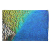 Pfauenfedern IV Farbenfrohe Abstrakte Natur Kissenbezug (Rückseite)