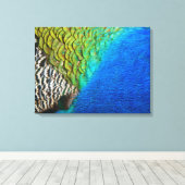 Pfauenfedern IV Farbenfrohe Abstrakte Natur Leinwanddruck (Insitu (Holzboden))