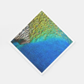 Pfauenfedern IV Farbenfrohe Abstrakte Natur Serviette (Ecke)