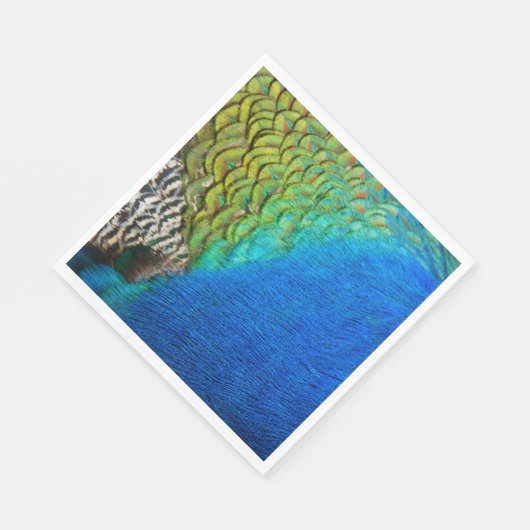 Pfauenfedern IV Farbenfrohe Abstrakte Natur Serviette (Ecke)