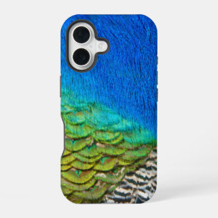 Pfauenfedern IV Farbige abstrakte Natur iPhone 16 Hülle