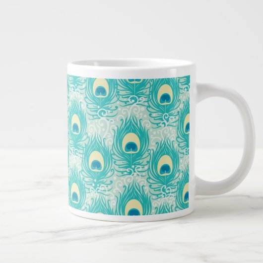 Pfauenfedern Jumbo-Tasse (Rechts)
