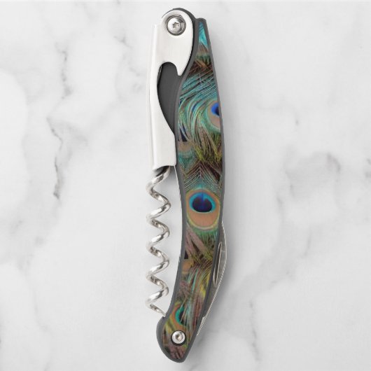 Pfauenfedern Kellnermesser (Vorderseite)