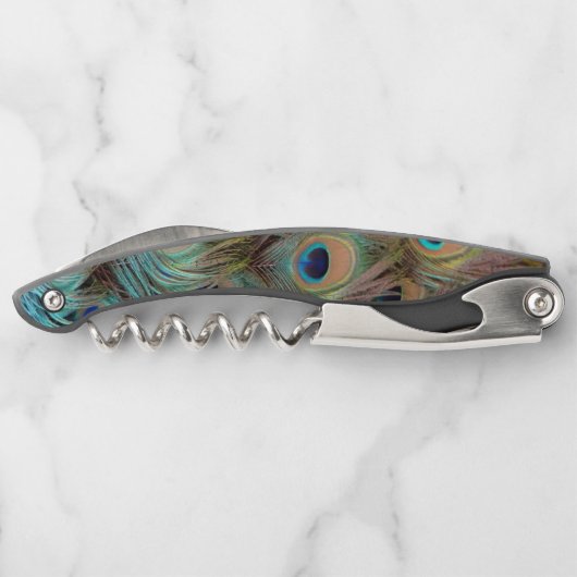 Pfauenfedern Kellnermesser (Rückseite)