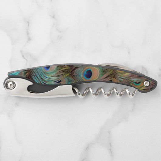 Pfauenfedern Kellnermesser (Vorderseite)