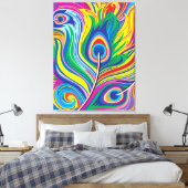 Pfauenfedern Leinwanddruck (Insitu (Schlafzimmer))