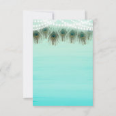 PfauenFedern & Lichter Rustikale Tischnummer Card (Rückseite)