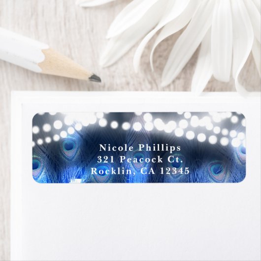 Pfauenfedern, Mason Jar & Lights Einladung (Insitu)