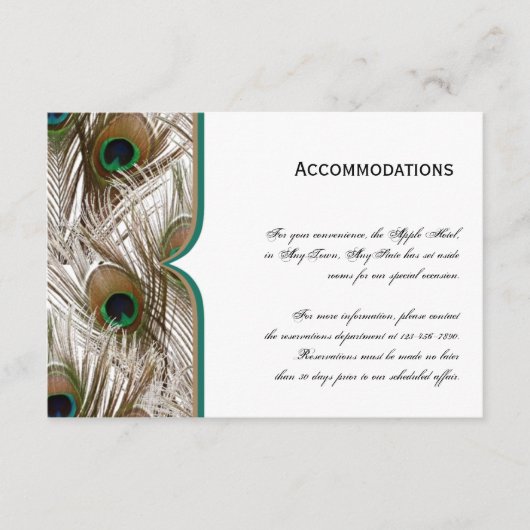 Pfauenfedern mit Doppelrahmen Begleitkarte (Vorderseite)