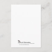 Pfauenfedern mit Doppelrahmen Begleitkarte (Rückseite)