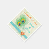 Pfauenfedern mit Orangensaft-Hochzeit Serviette (Ecke)