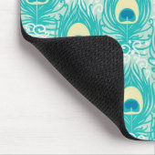 Pfauenfedern Muster Mousepad (Ecke)