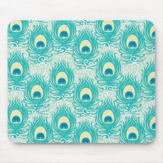 Pfauenfedern Muster Mousepad (Vorne)