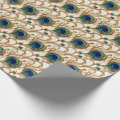 Pfauenfedern nahtloses Muster Hochzeitstag Geschenkpapier (Ecke)