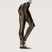 PfauenFedern, orientalisches Luxusmuster. Leggings (Rechts)