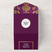 Pfauenfedern Paisley von Indianern All In One Einladung (Außenbereich)