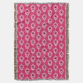 PfauenFedern, Pastellrosa auf Fuchsienrosa Decke (Vorderseite Vertikal)