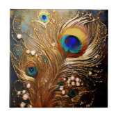 Pfauenfedern Perldoten aus Marmorplatten aus Imita Fliese (Vorderseite)