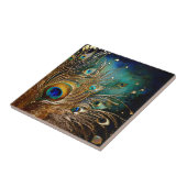 Pfauenfedern Perldoten Imitate verdecken Goldwand Fliese (Seite)