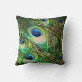 Pfauenfedern. Pfau Makro-Foto. Kissen (Rückseite)