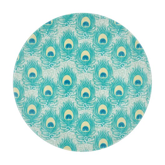 Pfauenfedern Schneidebrett (Vorderseite)