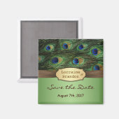 Pfauenfedern speichern das Date Magnet (Vorderseite/Rückseite)