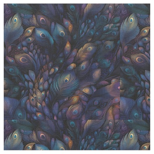 Pfauenfedern Stoff (Nahaufnahme)