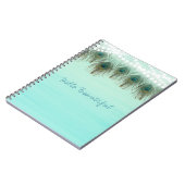 Pfauenfedern & String Lights Rustikales Elegant Notizblock (Linke Seite)