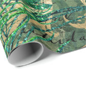 Pfauenfedern und Schmetterling Geschenkpapier (Rolleneckpunkt)