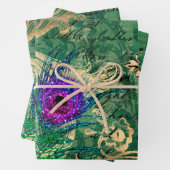 Pfauenfedern und Schmetterling Geschenkpapier Set (Beispiel)