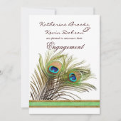 Pfauenfedern Verlobung Ankündigung (Vorderseite)