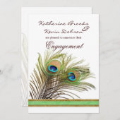 Pfauenfedern Verlobung Ankündigung (Vorne/Hinten)