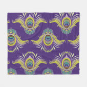 Pfauenfedern: Vintager nahtloser Hintergrund. Fleecedecke (Vorderseite (Horizontal))