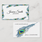 Pfauenfedern Visitenkarte (Vorne/Hinten)