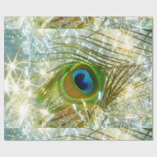 Pfauenfederpapier Geschenkpapier (Flach)