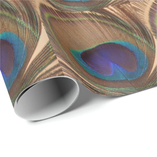 Pfauenfederpapier Geschenkpapier (Rolleneckpunkt)