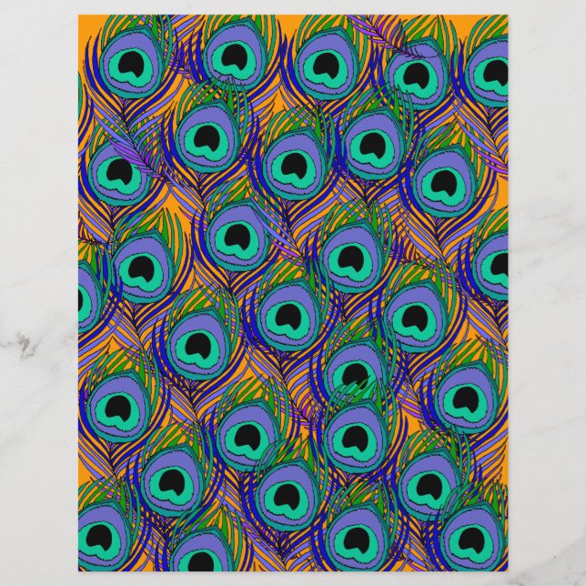 Pfauenfederpapier - Tropenorange (Vorderseite)