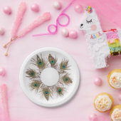 Pfauenfederpapierplatte Pappteller (Party)