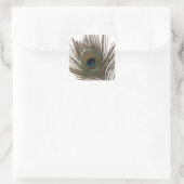 Pfauenfederplatz Quadratischer Aufkleber (Tasche)