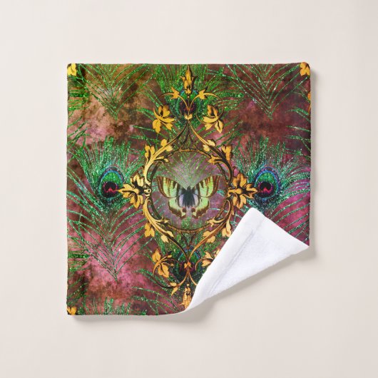 Pfauenfederschmetterling viktorianisch elegant lil badhandtuch set (Waschlappen)