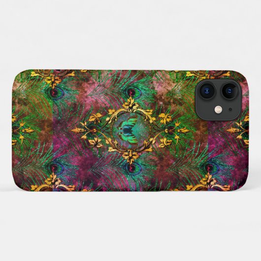 Pfauenfederschmetterling viktorianisch elegant lil Case-Mate iPhone hülle (Rückseite (Horizontal))