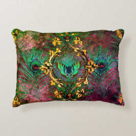 Pfauenfederschmetterling viktorianisch elegant lil dekokissen
