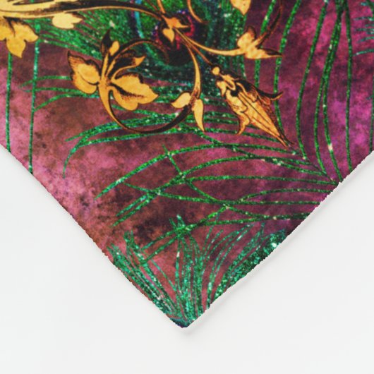 Pfauenfederschmetterling viktorianisch elegant lil fleecedecke (Ecke)